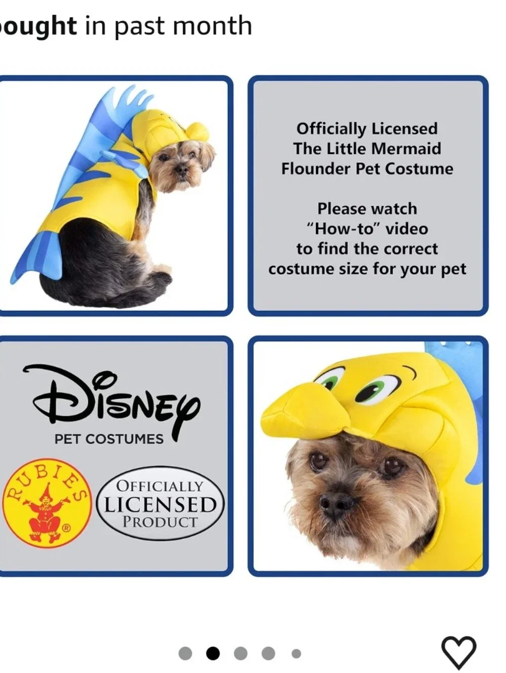 NEW Rubies Disney Little Mermaid Flounder Pet Costume XL~Dog~Halloween